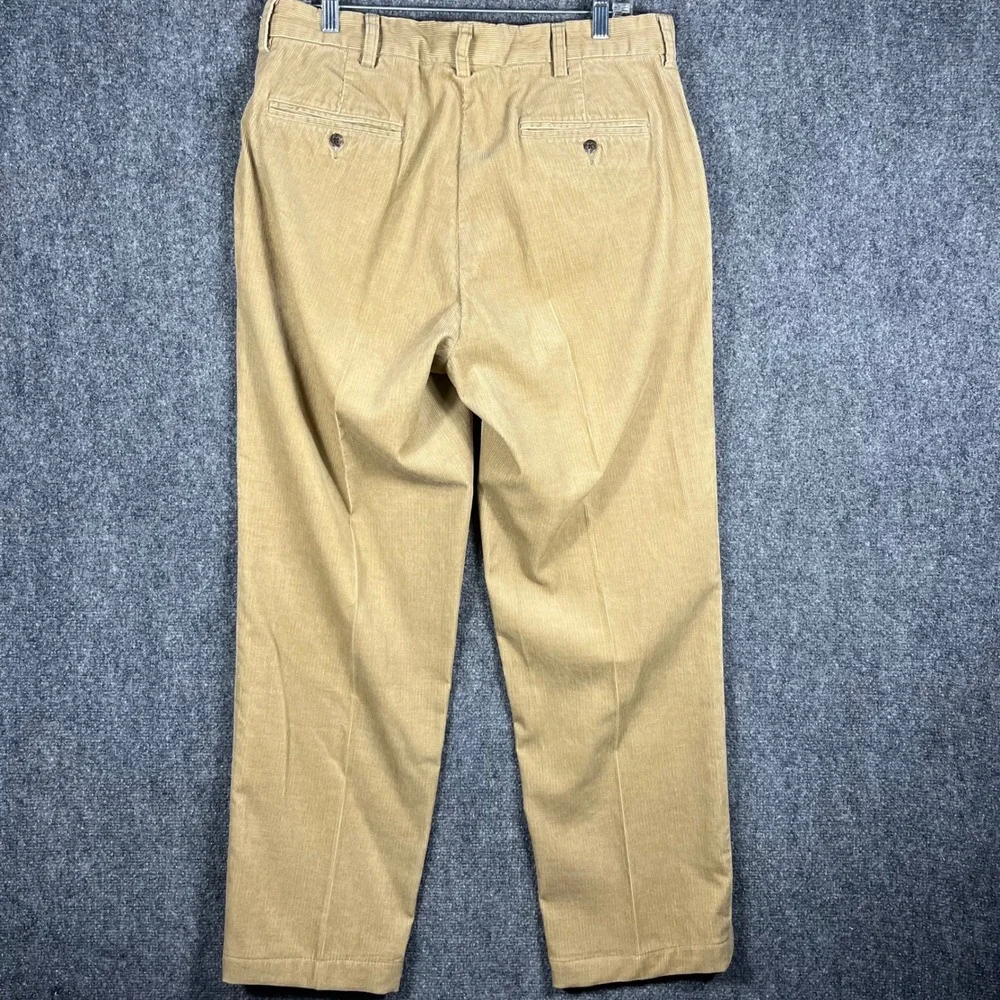 VTG Polo Ralph Lauren Prospect Pant Mens 34 Tan Corduroy Straight Leg‎ Trousers
